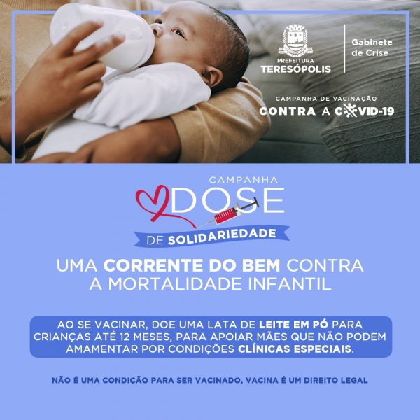 Leia mais sobre o artigo Campanha “Dose de solidariedade” continua nos pontos de vacinação contra a Covid-19