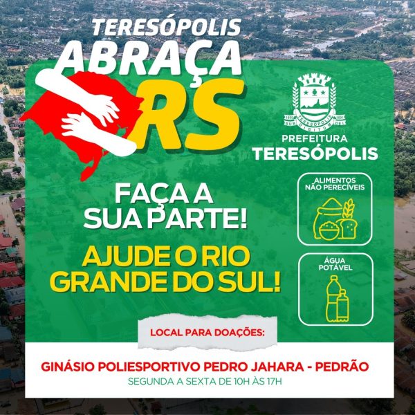 Leia mais sobre o artigo ‘Teresópolis abraça RS’: Prefeitura arrecada doações para as vítimas das enchentes no Rio Grande do Sul
