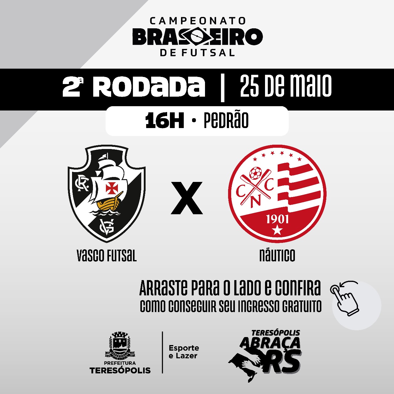 Você está visualizando atualmente Campeonato Brasileiro de Futsal: Vasco da Gama enfrenta Náutico neste sábado, 25, no Pedrão