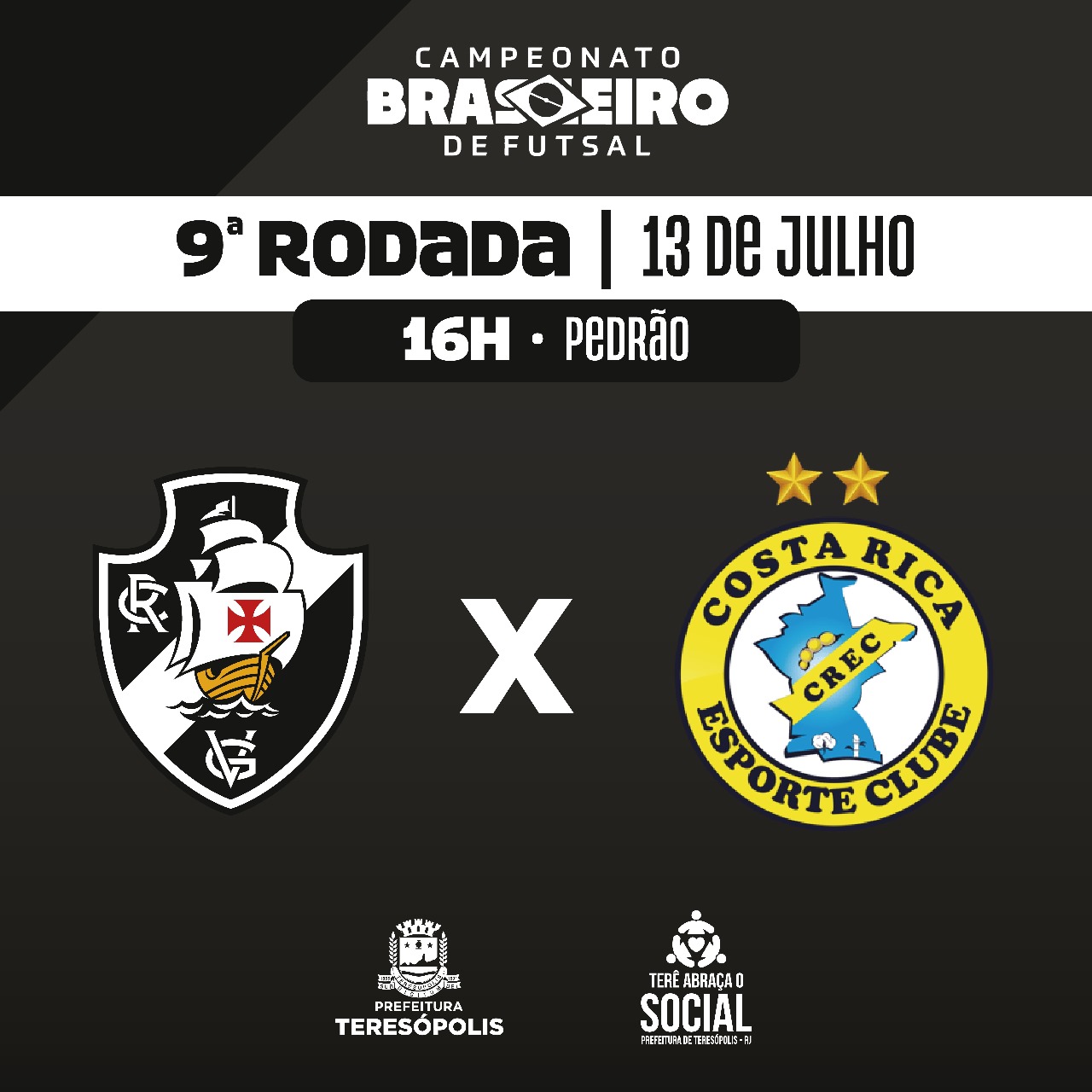 Você está visualizando atualmente 9ª rodada do Campeonato Brasileiro de Futsal: Vasco da Gama enfrenta o Costa Rica (MS) neste sábado, 13, no Pedrão