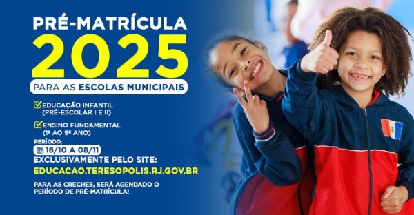 Leia mais sobre o artigo Secretaria de Educação de Teresópolis abre Pré-matrícula on-line para novos alunos na Rede Municipal no próximo dia 16 de outubro