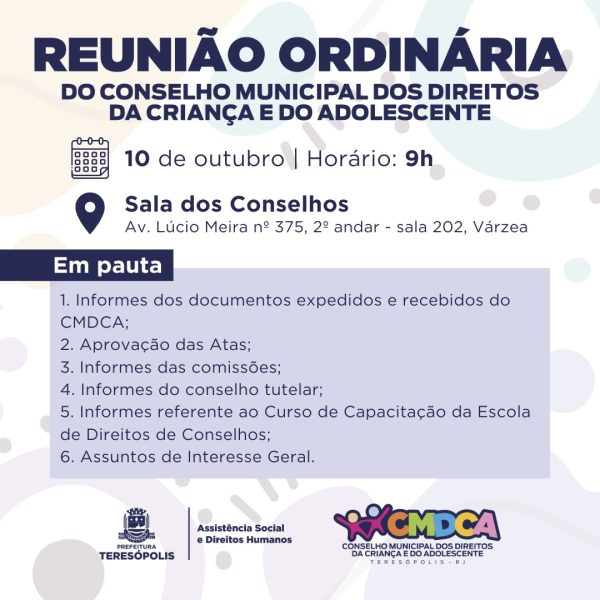 Leia mais sobre o artigo Reunião Ordinária do CMDCA