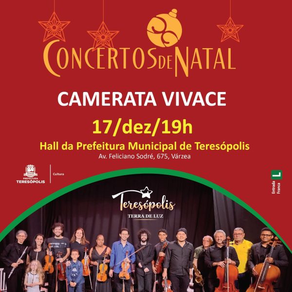 Leia mais sobre o artigo Natal 2024: Esta terça, 17/12, é dia de concerto da Camerata Vivace no hall da Prefeitura de Teresópolis