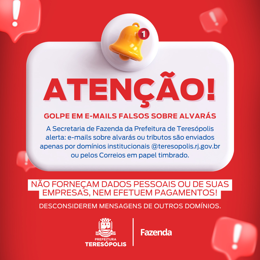 No momento, você está visualizando Nota Oficial – Alerta de golpes em e-mails falsos sobre Alvarás