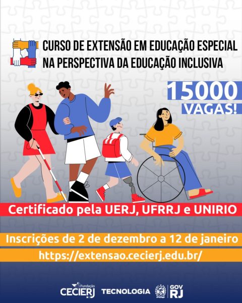 Leia mais sobre o artigo Curso de Extensão em Educação Especial da Fundação Cecierj com inscrições abertas até 12 de janeiro