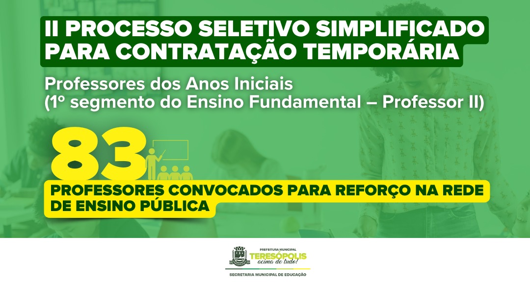 No momento, você está visualizando Prefeitura de Teresópolis convoca 83 professores para Rede Municipal