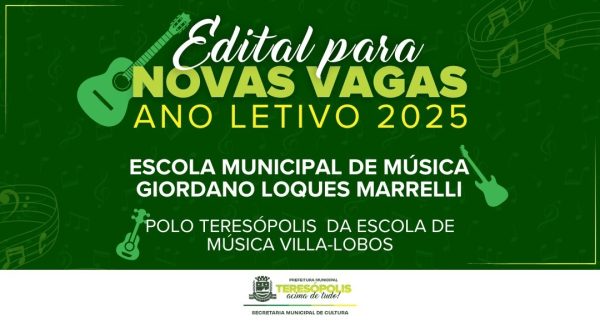 Leia mais sobre o artigo Secretaria de Cultura abre, em fevereiro, inscrição para dois cursos gratuitos da Escola Municipal de Música de Teresópolis