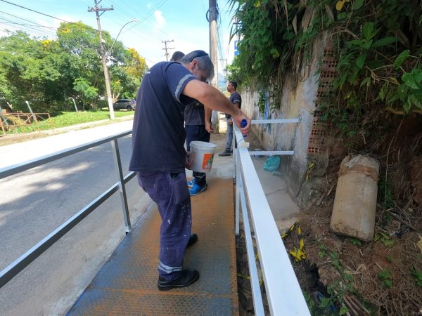 Leia mais sobre o artigo Prefeitura de Teresópolis realiza pintura de nova passarela de pedestres e faz zeladoria diurna de praça pública