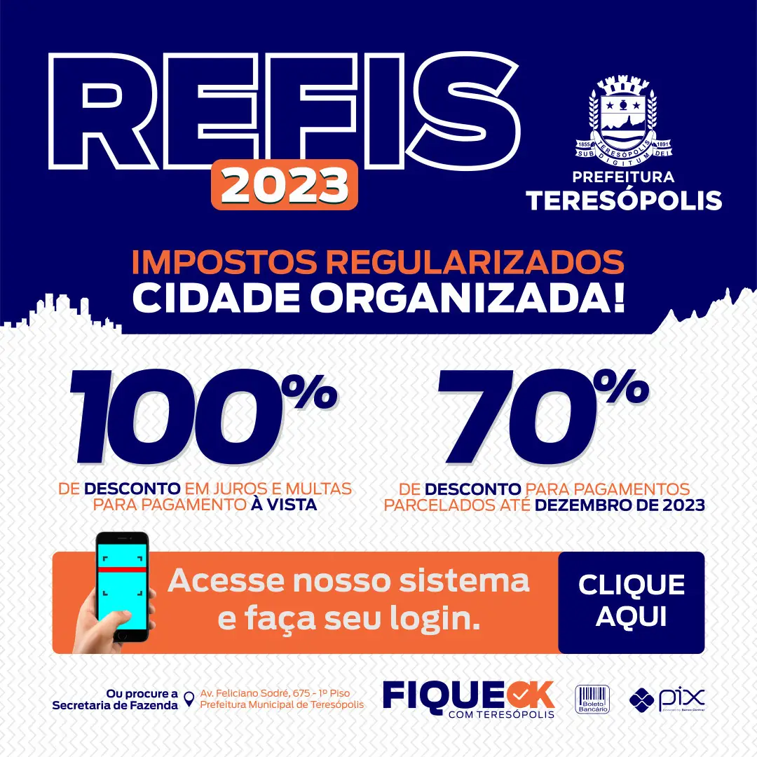 Leia mais sobre o artigo Fique OK com Teresópolis: Refis dá desconto de até 100% sobre multa e juros para quitação de débitos em cota única