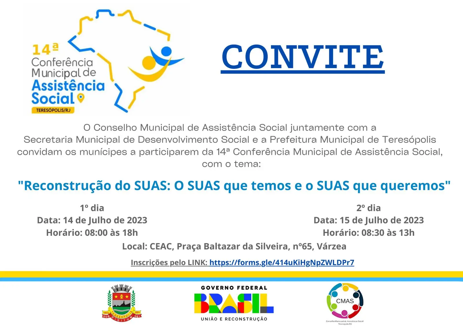 No momento, você está visualizando “Reconstrução do SUAS: o SUAS Que Temos e o SUAS Que Queremos” é o tema da 14ª Conferência Municipal de Assistência Social