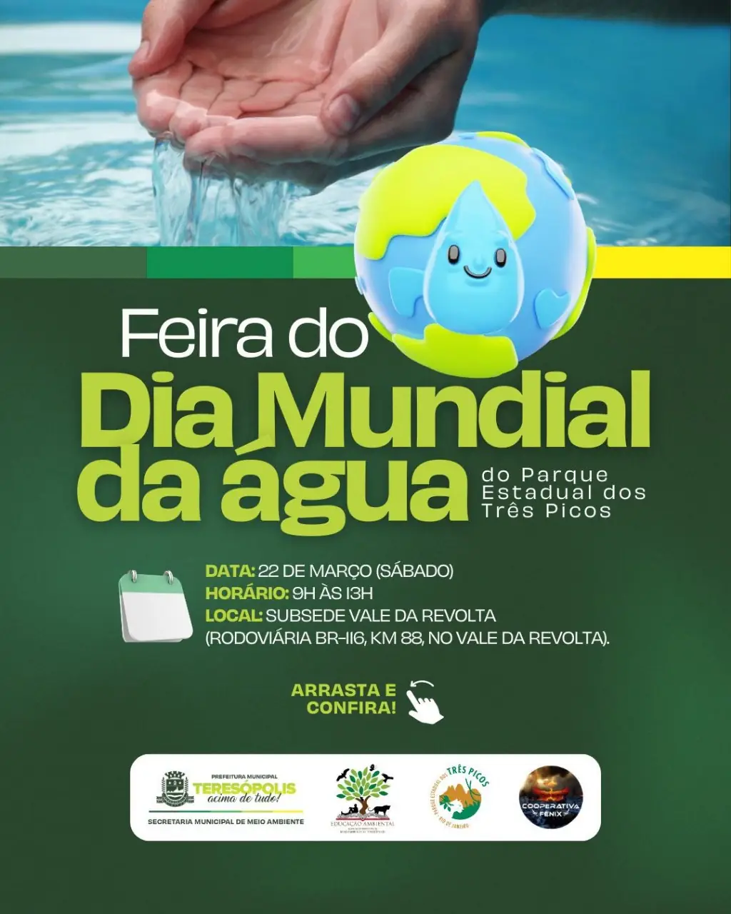 No momento, você está visualizando SMMA participará da Feira em comemoração o Dia Mundial da Água no Parque Estadual do Três Picos